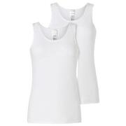 Schiesser 2P Modern Lace Top Hvit bomull 36 Dame