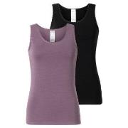 Schiesser 2P Modern Lace Top Lilla/Svart bomull 44 Dame