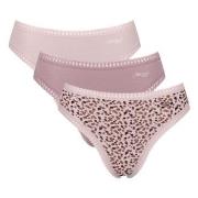 Sloggi Truser 3P GO Crush High Leg Briefs Sand/rosa bomull X-Small Dam...