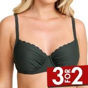 Damella Grace Wavy Bikini Bra Mørkgrørnn  D/E 44 Dame