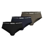 BOSS 3P Bold Design Hip Brief Svart/Grønn bomull Medium Herre