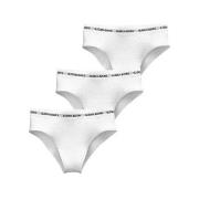 Björn Borg Truser 3P Logo High Waist Brief Hvit bomull X-Small Dame