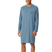 Schiesser Comfort Fit Nightwear Men Nightdress Blå bomull Large Herre