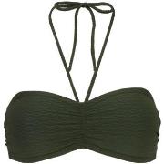 Damella Olivia Textured Padded Bikini Bra Mørkgrørnn  nylon 42 Dame