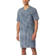 Schiesser Comfort Nightwear Shortsleeve Nightdress Blå Mønster bomull ...