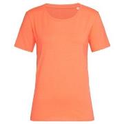 Stedman Claire Relaxed Women Crew Neck Aprikos ringspunnet bomull X-La...