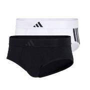 adidas 2P Active Flex Cotton 3 Stripes Brief Hvit/Svart bomull Small H...