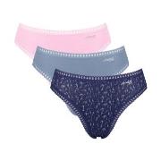 Sloggi Truser 3P GO Crush High Leg Briefs Rosa/Blå bomull X-Large Dame