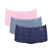 Sloggi Truser 3P GO Crush Hipster Shorts Rosa/Blå bomull Medium Dame