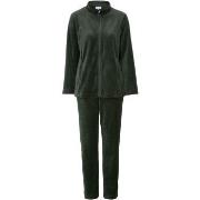 Damella Velour Plain Suit Mørkgrørnn  X-Large Dame