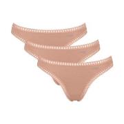 Sloggi Truser 3P GO Crush String Lysbrun  bomull XX-Large Dame