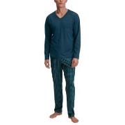 Calida Relax Imprint 3 Pyjamas Petrol bomull Small Herre