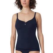 Schiesser Fine Rib Spaghetti Top Mørkblå bomull Medium Dame