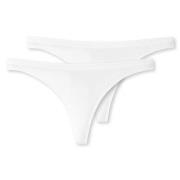Schiesser Truser 2P 95-5 Organic Cotton Thongs Hvit økologisk bomull L...