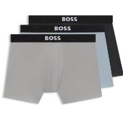 BOSS 3P ONE Boxer Brief Blå/Grå bomull Medium Herre