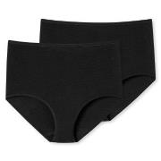 Schiesser Truser 2P 95-5 Organic Maxi Svart bomull Large Dame