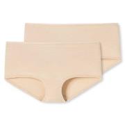 Schiesser Truser 2P 95-5 Organic Shorts Beige bomull Medium Dame