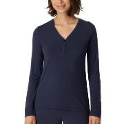 Schiesser Mix and Relax Shirt With Buttons Blå modal X-Small Dame