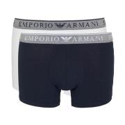 Armani Endurance Logo Boxer Brief 2P Hvit/Blå bomull Medium Herre
