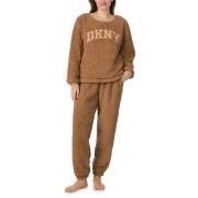 DKNY Chill In Style Top Jogger Set Brun polyester Small Dame