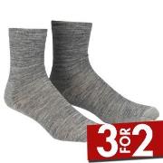 Damella Strømper 2P Thin Wool Socks Lysgrå Str 43/46 Dame