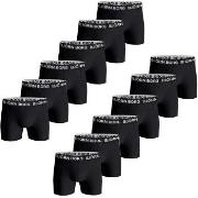 Björn Borg 12P Cotton Stretch Boxer 1718 Helsvart bomull XX-Large Herr...