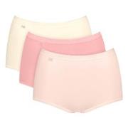 Sloggi Truser 3P Basic Plus Maxi Colored Rød/Gul bomull 38 Dame