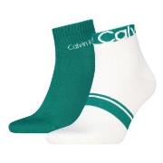 Calvin Klein Strømper 2P Cotton Logo Stripe Ankle Socks Jade/Grønn One...