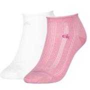 Calvin Klein Strømper 2P Soft Cotton Rolltop Trainer Socks Hvit/Rosa O...