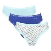 Sloggi Truser 3P GO Crush High Leg Briefs Blå Mønster bomull Large Dam...