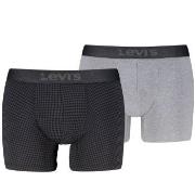 Levis 2P Boxer Briefs Cotton Check Svart/Grå bomull Large Herre