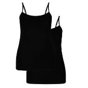 Bamboo basics 2P Vera Knitted Spaghetti Top Svart XX-Large Dame