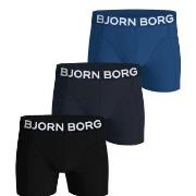 Björn Borg 3P Organic Cotton stretch Boxer Svart/Blå X-Large Herre
