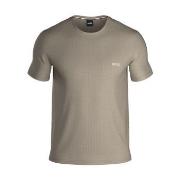 BOSS Waffle T Shirt Beige Medium Herre