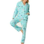 PJ Salvage Long Sleeve Flannel Pyjama Turkis Mønster bomull X-Large Da...