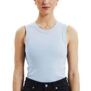 Bread and Boxers Tank Crew Neck Ribbed Himmelsblå økologisk bomull Lar...