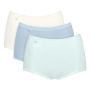 Sloggi Truser 3P Basic Plus Maxi Colored Hvit/Lysblå bomull 50 Dame