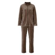 Damella Velour Plain Suit Brun Medium Dame