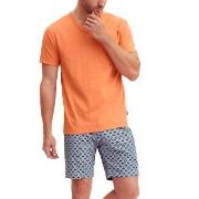 Calida Relax Imprint 4 Short Pyjamas Blå/Oransje bomull XX-Large Herre