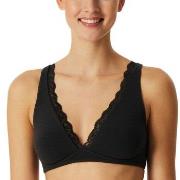 Schiesser BH Unique Cotton Soft Bra With Lace Svart bomull A 75 Dame