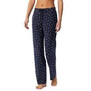 Schiesser Mix and Relax Long Cotton Pants Hvit/Marine bomull 42 Dame