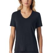 Schiesser Women Mix and Relax V-neck T-Shirt Svart modal 34 Dame