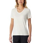 Schiesser Women Mix and Relax V-neck T-Shirt Benhvit modal 36 Dame