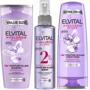 L'Oréal Paris Elvital Trio Leave-in Spray 150ml, Shampoo 400ml & Condi...