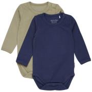 Minymo 2-Pack Baby Bodyer Marineblåe | Marineblå | 56 cm