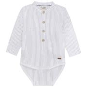 Minymo GOTS Stripete Skjorte-baby Body Hvit | Hvit | 56 cm