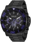 Invicta Herreklokke 35097 Marvel Sort/Stål Ø48 mm