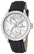 Festina Herreklokke F16573-1 Dress Sølvfarget/Lær Ø46 mm