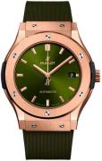 Hublot Dameklokke 581.OX.8980.RX Classic Fusion Grønn/Gummi Ø33 mm