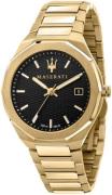 Maserati Herreklokke R8853142004 Stile Sort/Gulltonet stål Ø42 mm